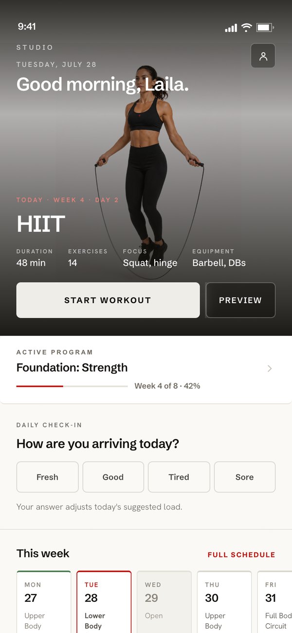 Fyrefit Studio Today dashboard